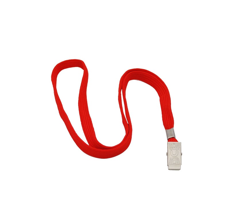 Beebel Red Lanyard 50PCS 32-Inch Flat Lanyards with Badge Clip (Red) - Image 2